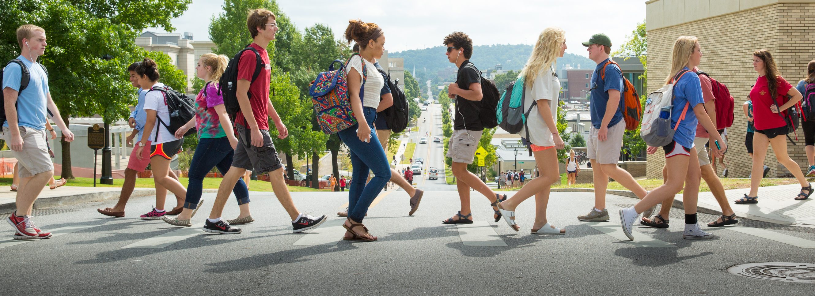  Students walking on campus photo